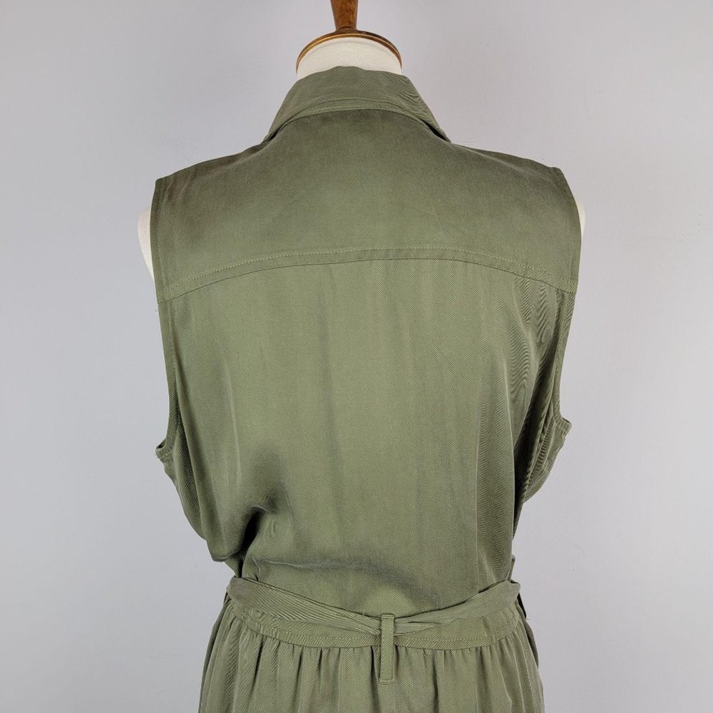 Maison Jules Plus Size Olive Green Utility-Pocket Shirt Dress Size XXL - Picture 9 of 12